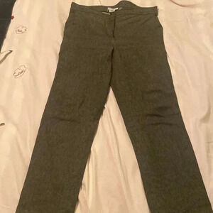 Oscar de la Renta linen and cotton blend gray p￼ants, size 12.